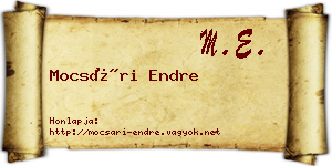 Mocsári Endre névjegykártya