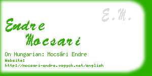 endre mocsari business card